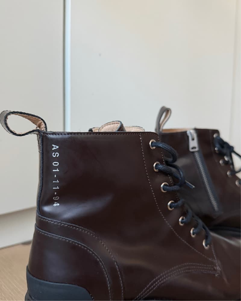 AllSaints Brown / Burgundy Leather Boots - Image 4