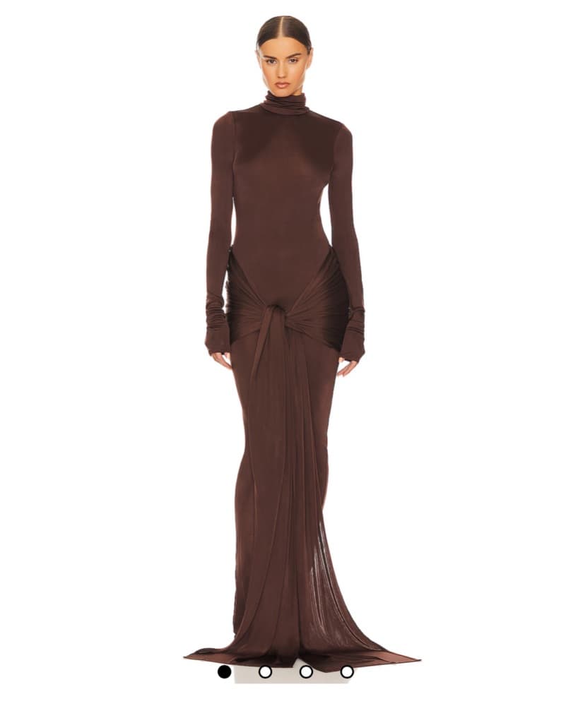 Helsa Slinky Jersey Maxi Dress in Brown  - Image 1
