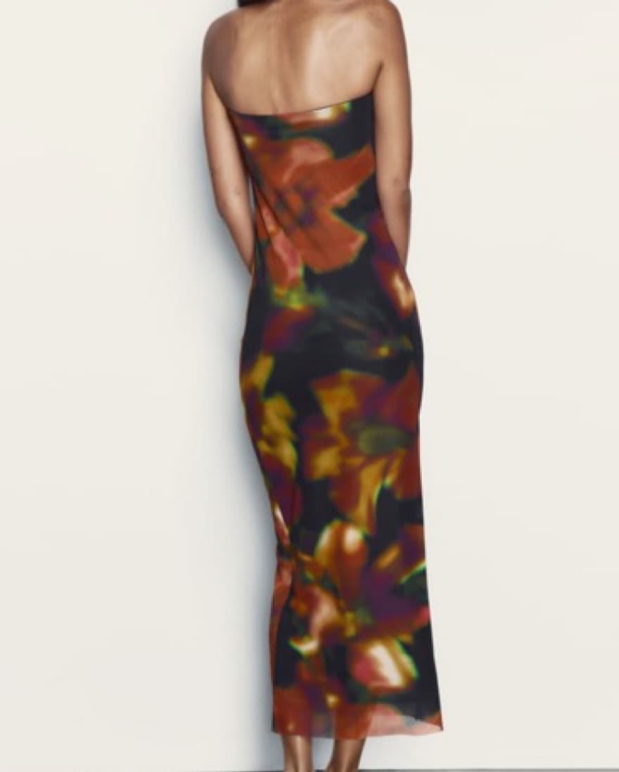Zara Strapless Printed Dress - Image 3