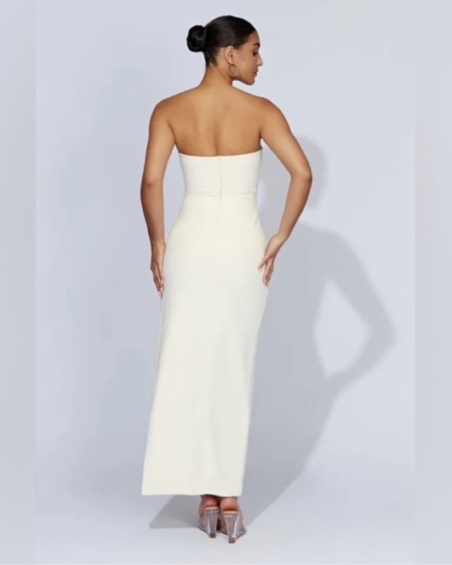 Meshki White Slit Dress - Image 2
