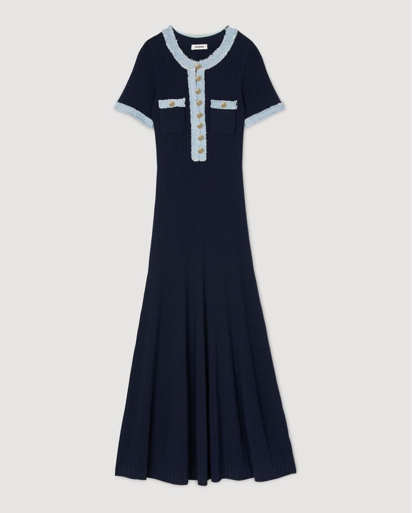 Sandro Navy Knit Dress - Image 3
