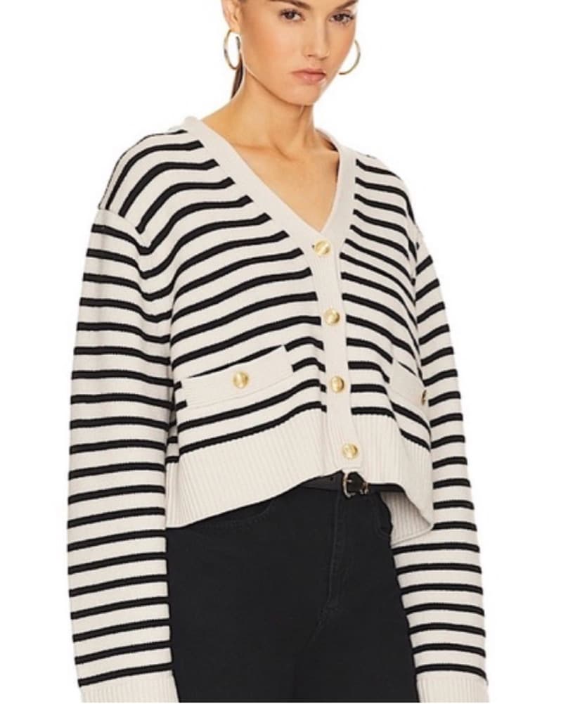 Helsa Striped Knit Cardigan - Image 1