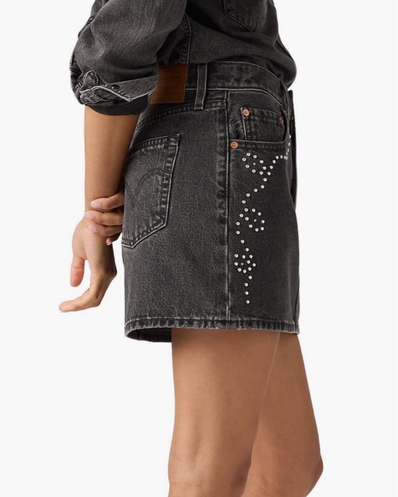 Levi’s Icon Bejeweled Denim Mini Skirt - Image 3