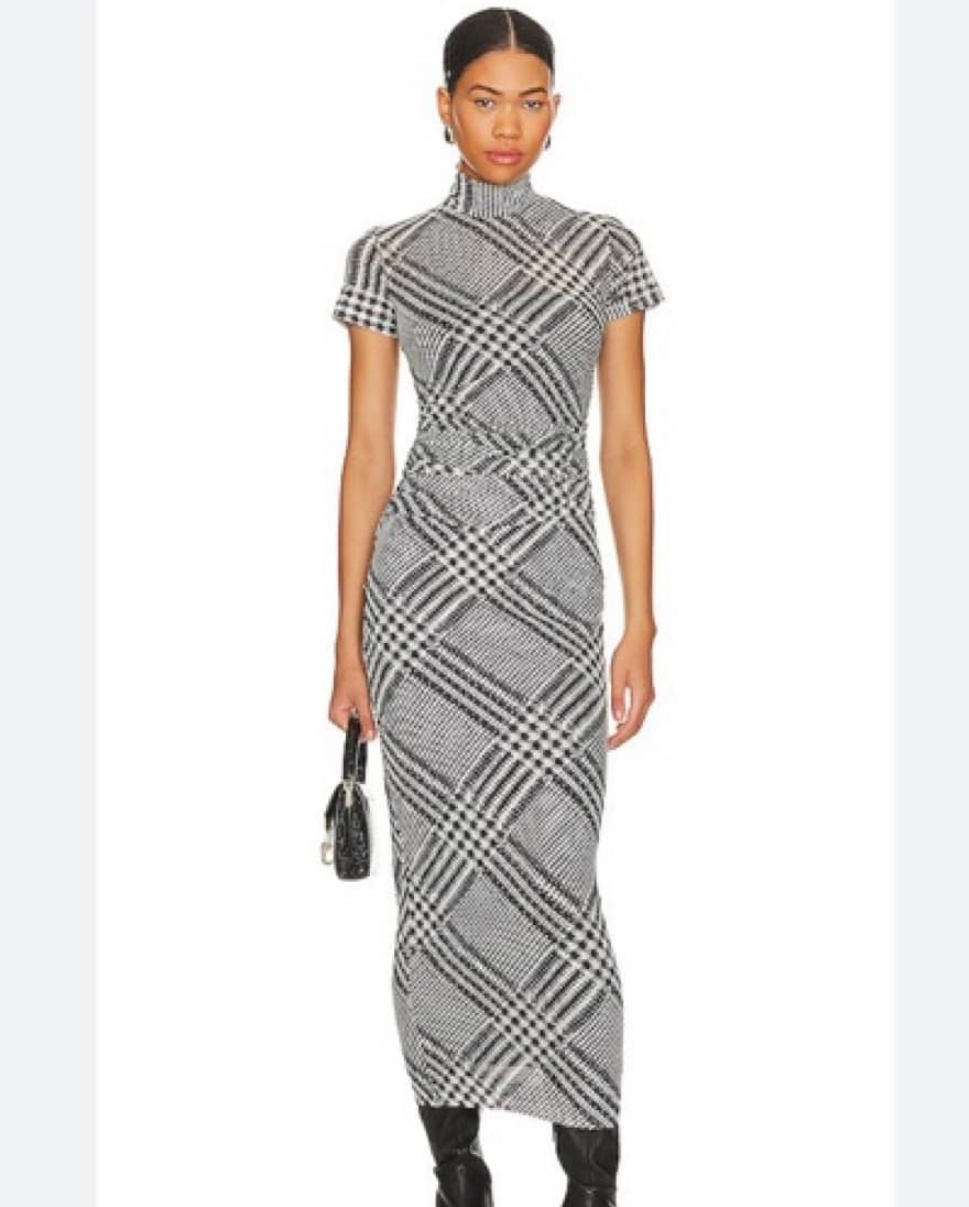 Chic Houndstooth Print Dress - Image 3