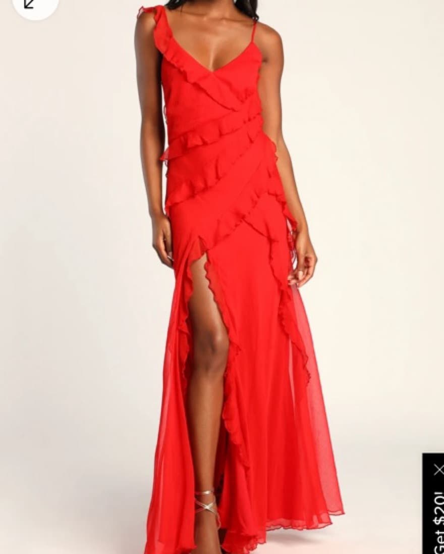 Lulus Tier Desire Red Ruffled Maxi Dress - Image 5