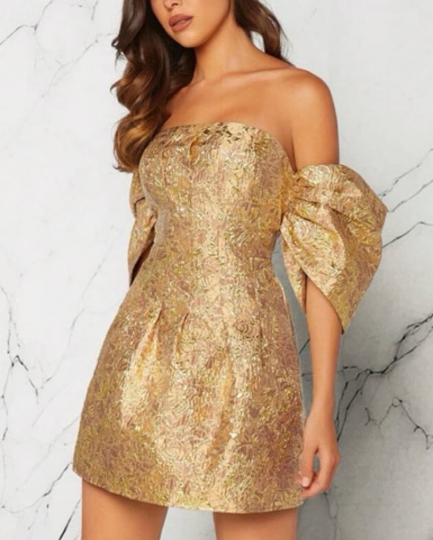 Stunning Gold Mini Dress - Image 3