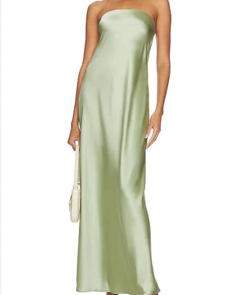 WeWoreWhat Sage Satin Maxi Dress - Image 3