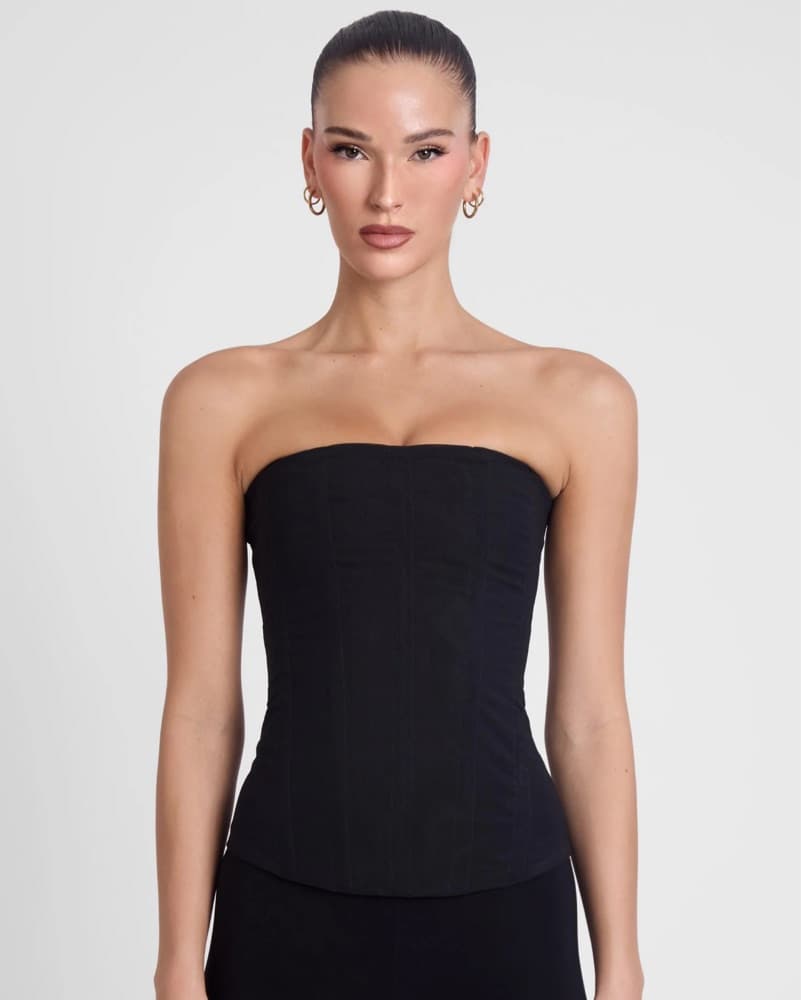 LEAU Black Mesh Corset Top - Image 3