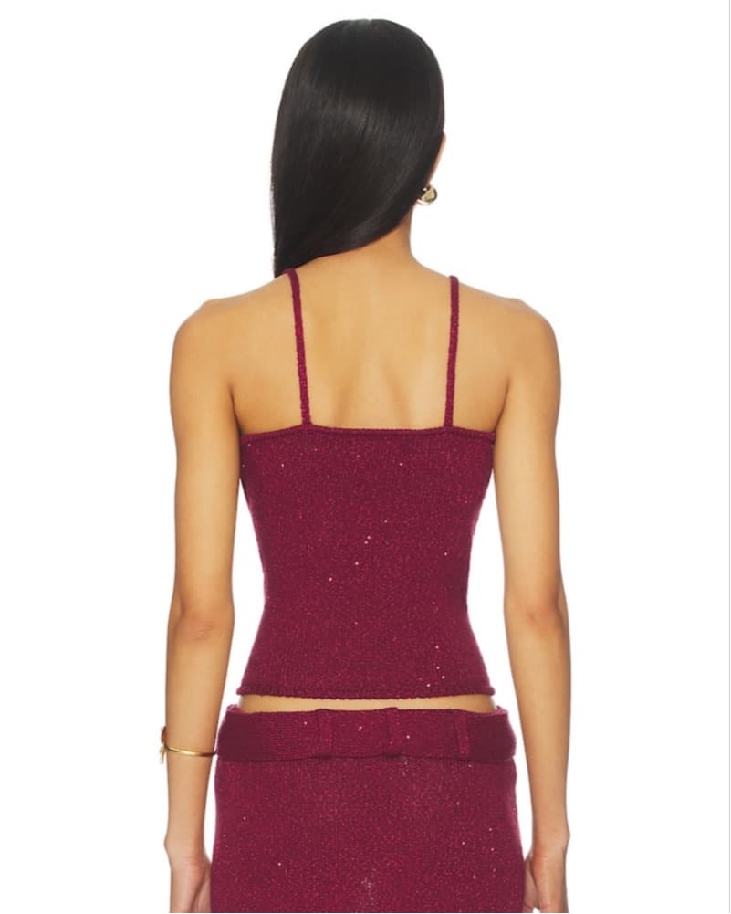 ASTA RESORT Sequin Maroon Tank Top - Image 2