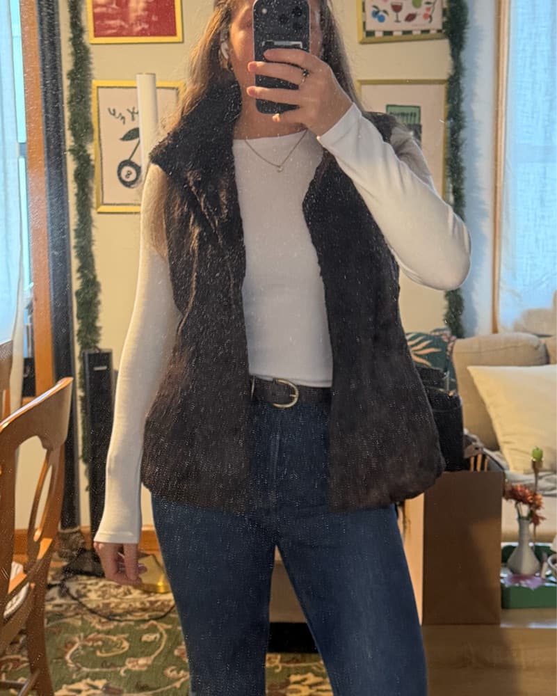 Brown Fur Vest  - Image 3