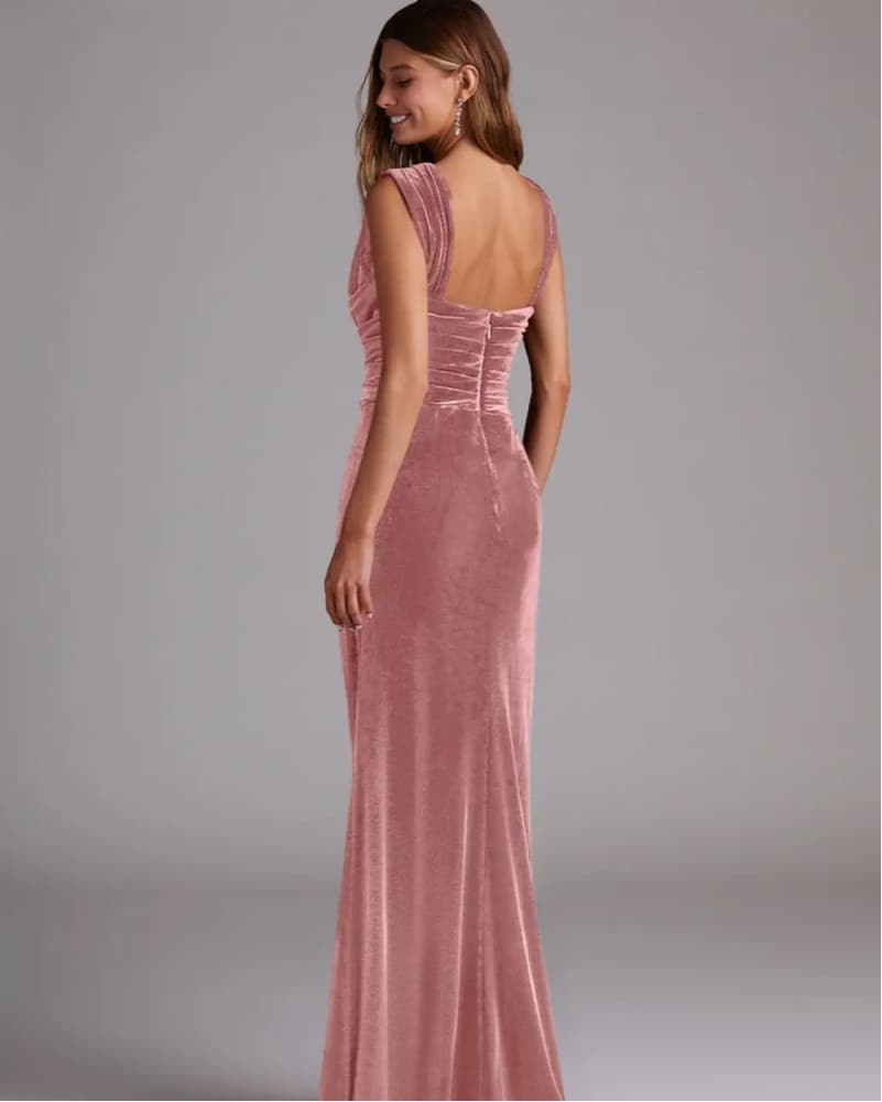 Dusty Rose Velet Dress - Image 6