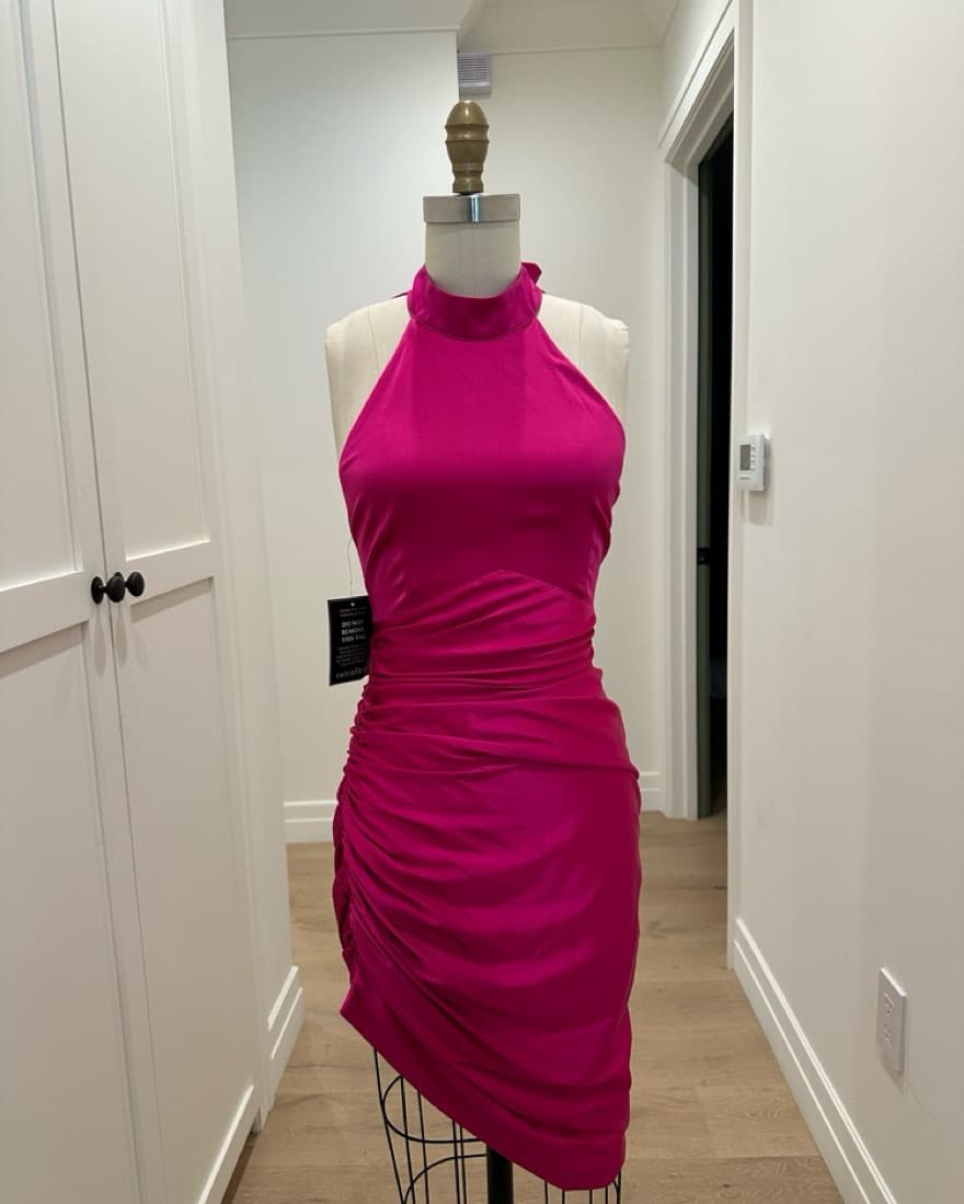 Neverworn Retrofit Silk Halter Dress - Image 1