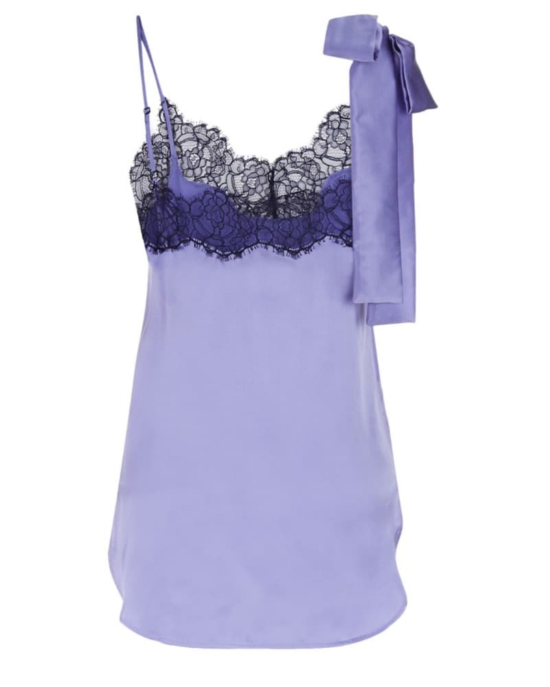 Sandro Silk Lace Trim Oiseau Purple Top - Image 2