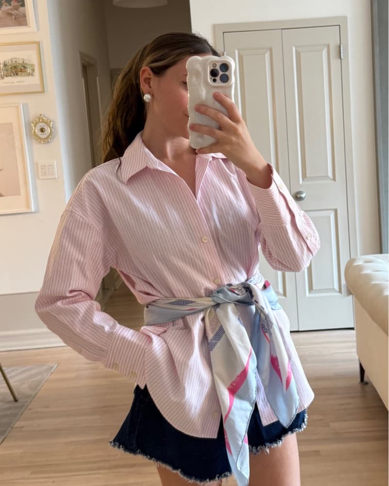 Pink Pinstripe Button Down - Image 4