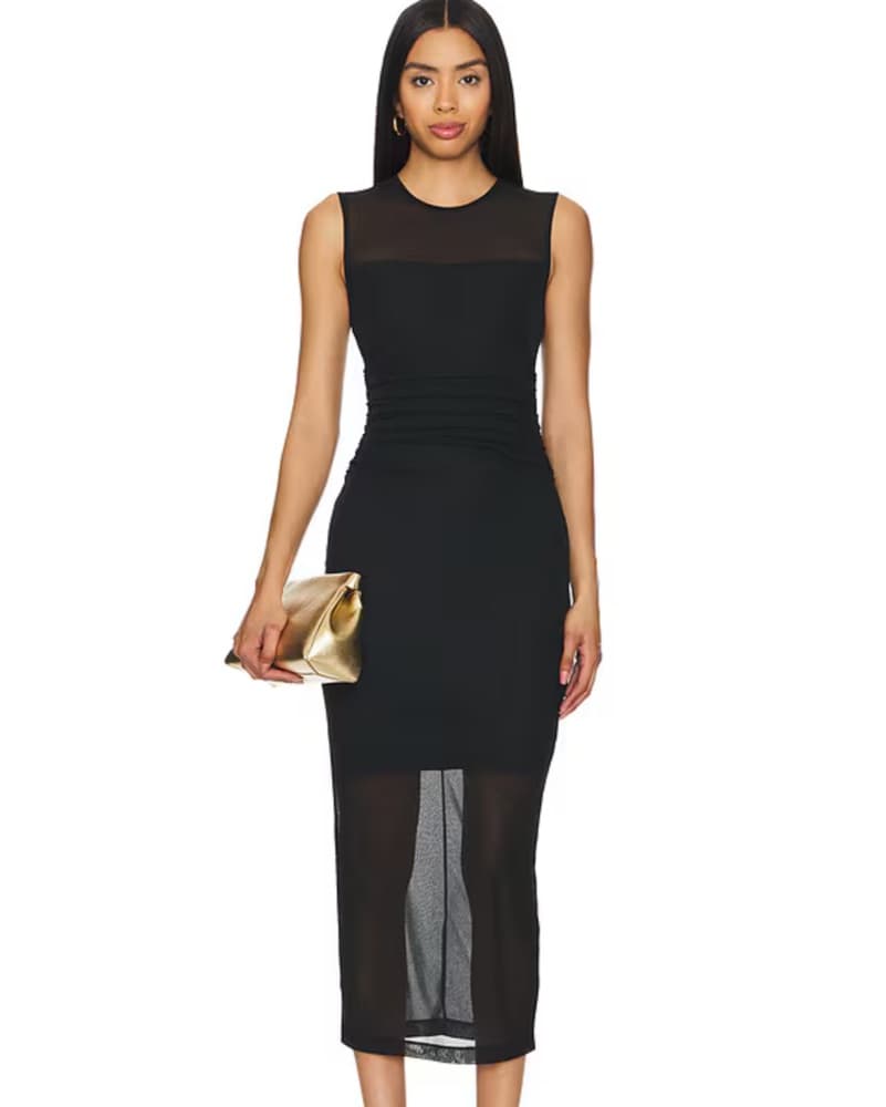 Amanda Uprichard Black Midi Dress - Image 1