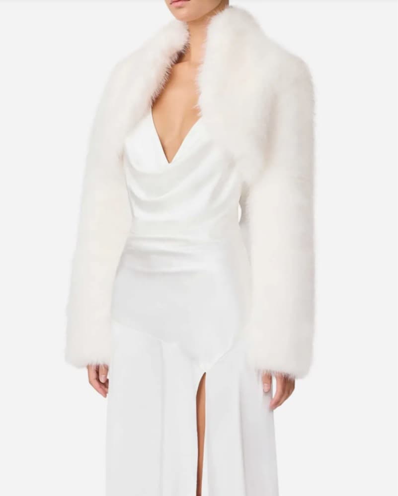 Elliatt Lucyna Faux Fur Bolero Jacket S - Image 5