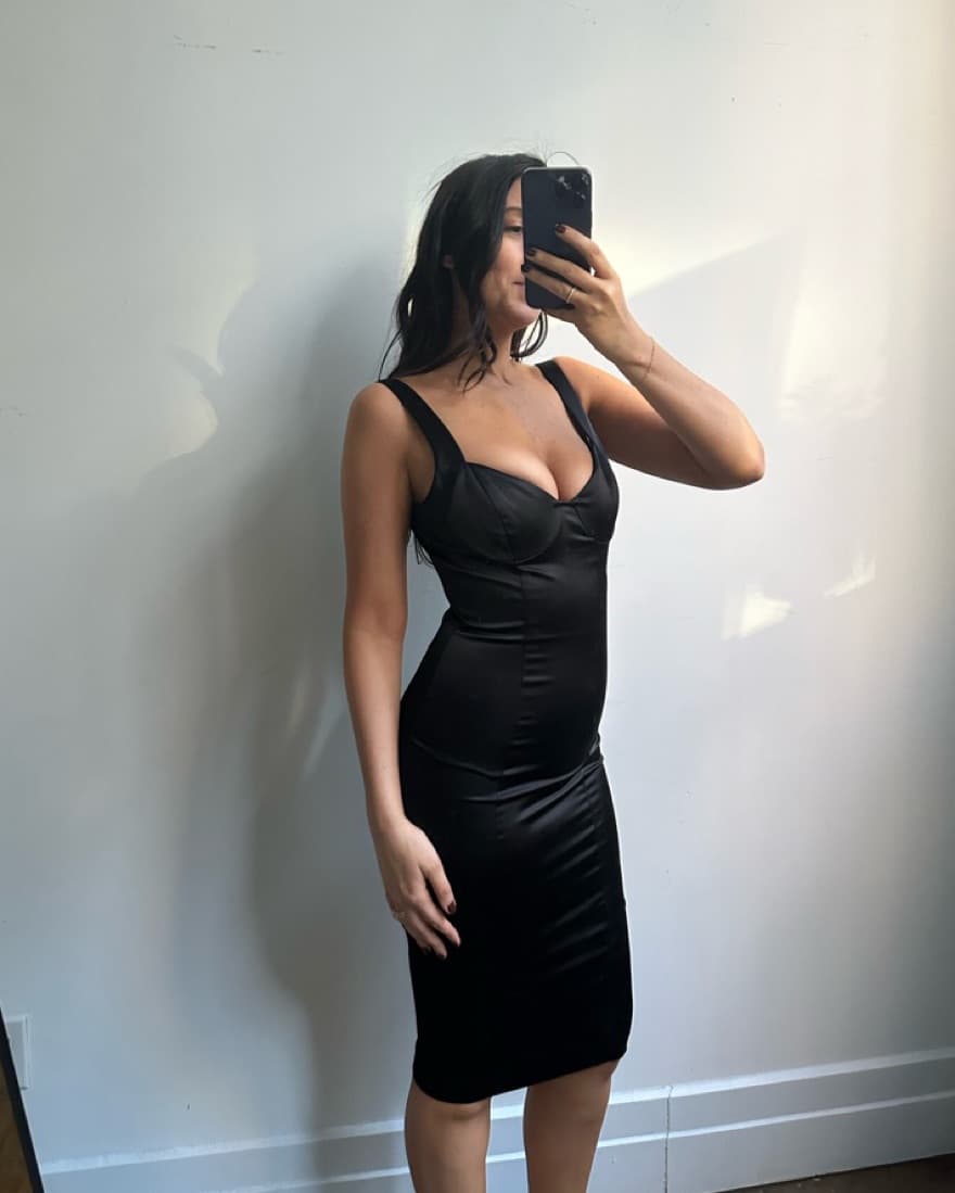 Vintage Y2K Satin Bustier Dress - Image 1