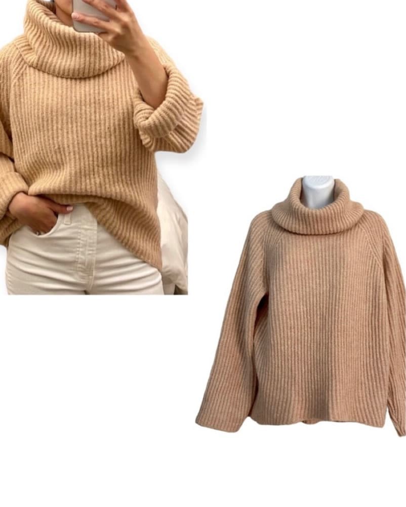 Wool Pink Cozy Turtleneck Sweater - Image 1