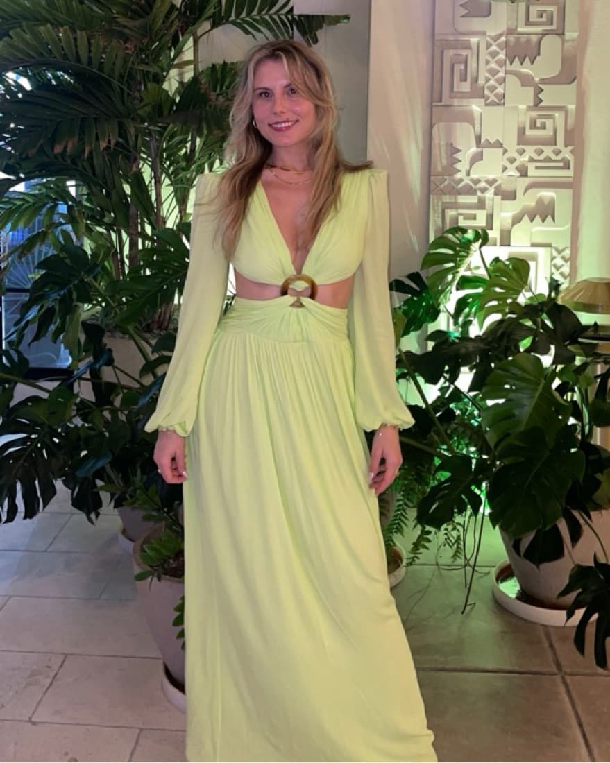 Patbo Neon Cutout Gown in Lime - Image 5
