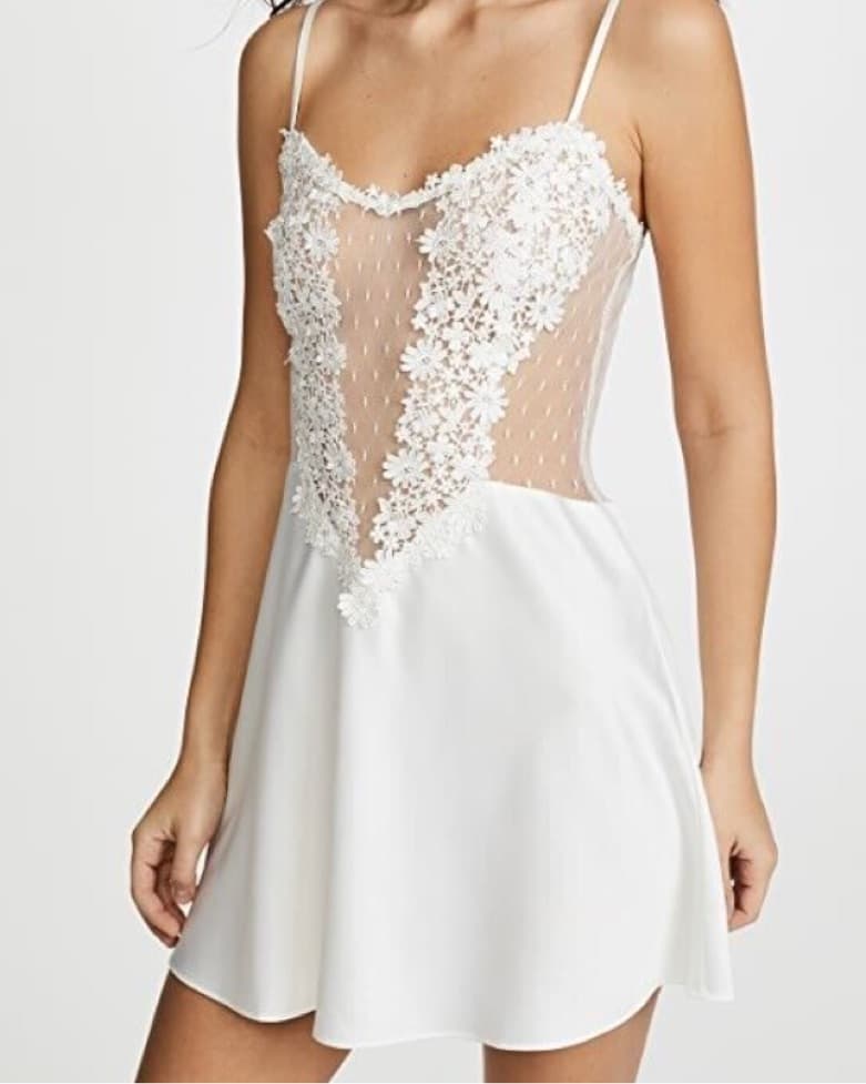 White Embroidered Flower Dress  - Image 1