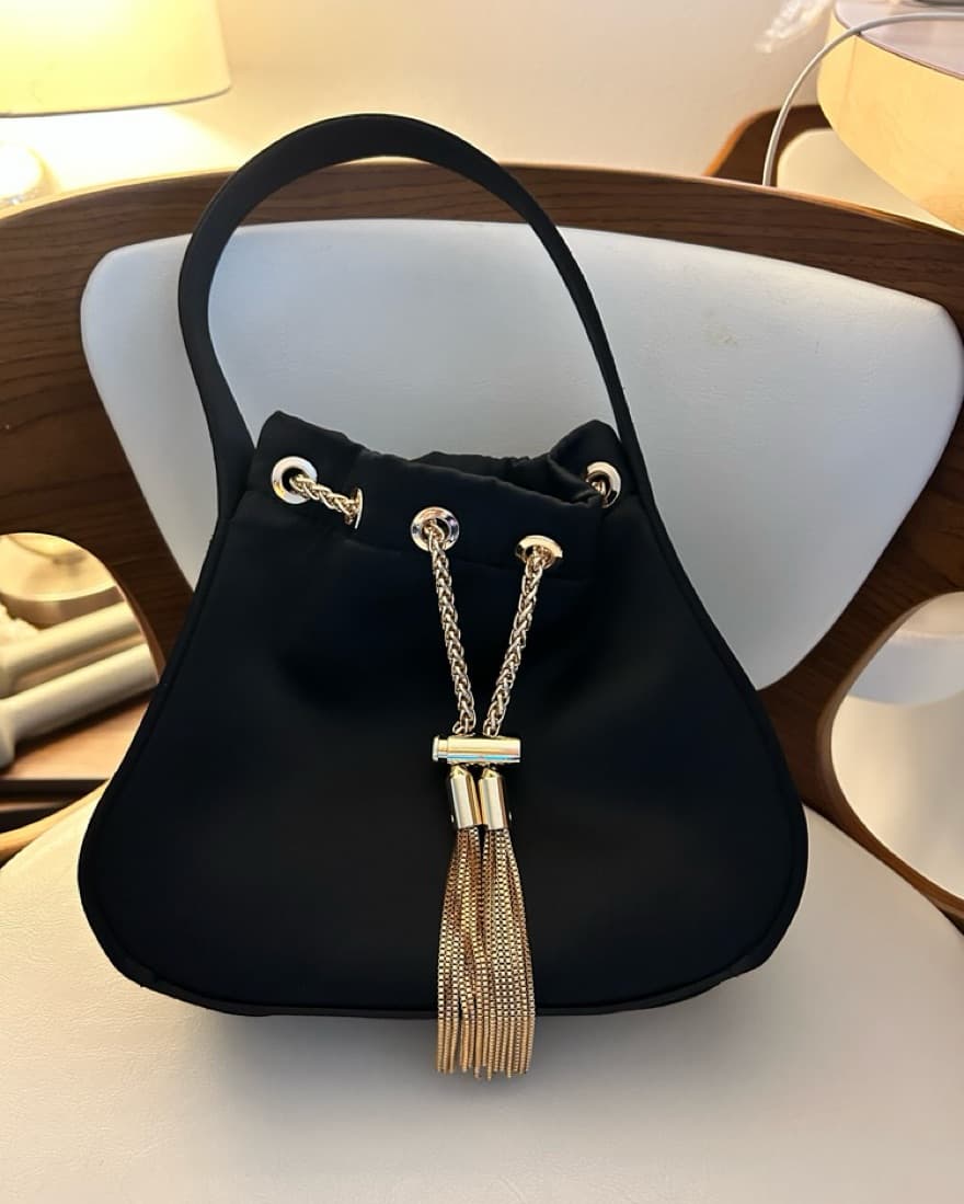 Olga Berg Drawstring Satin Bag  - Image 3
