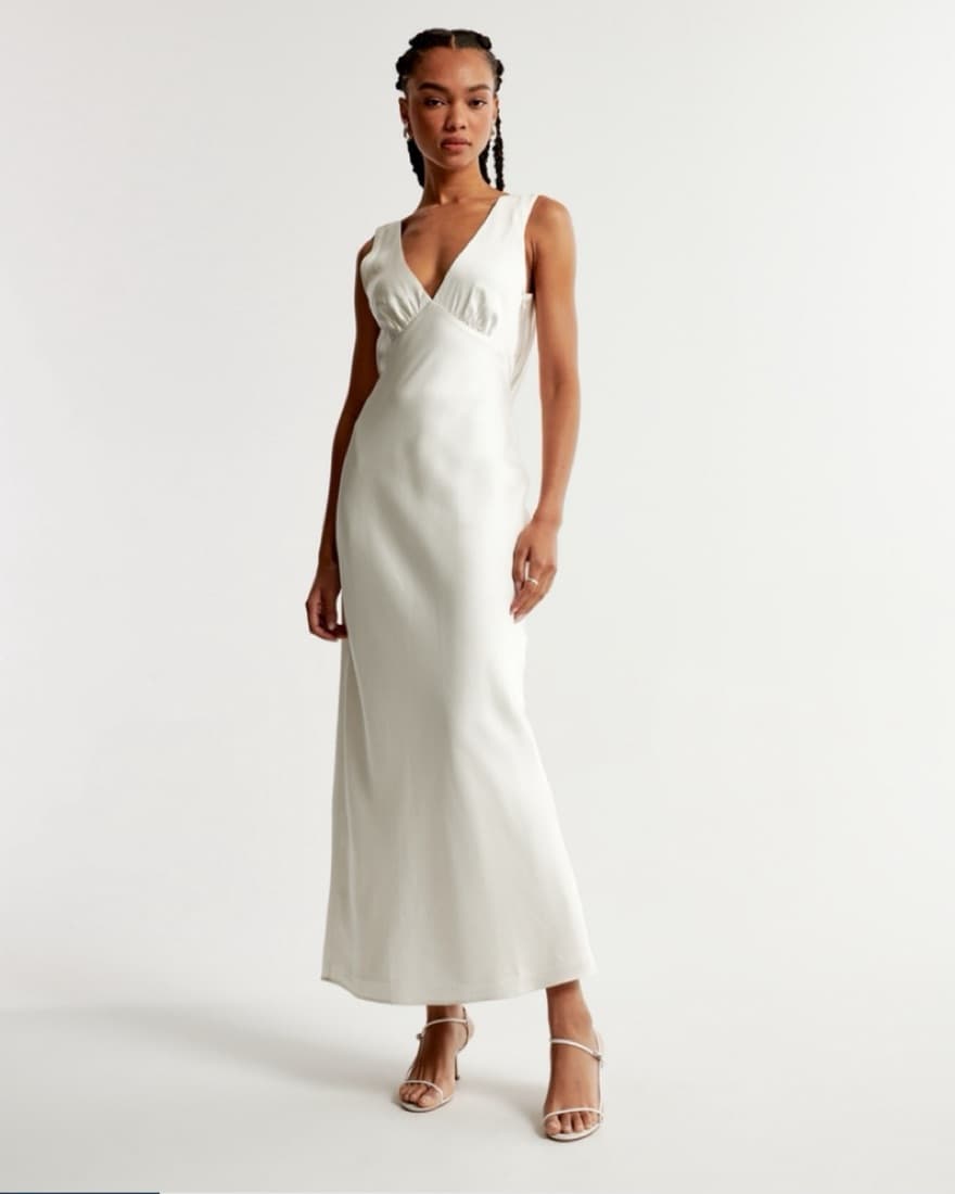 Plunge Cowl Back Maxi Dress - Image 2