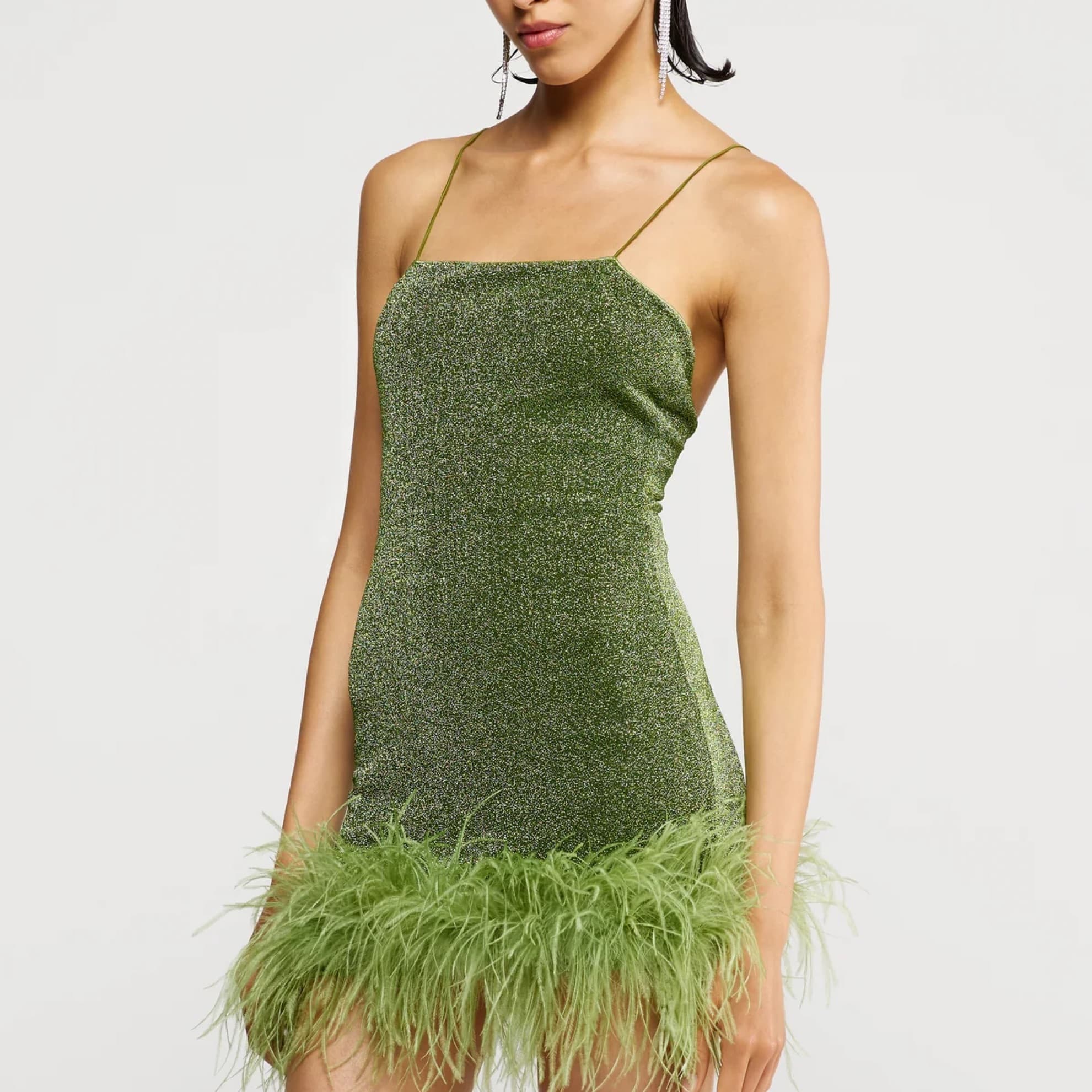 Oséree Mini Green Dress - Image 2
