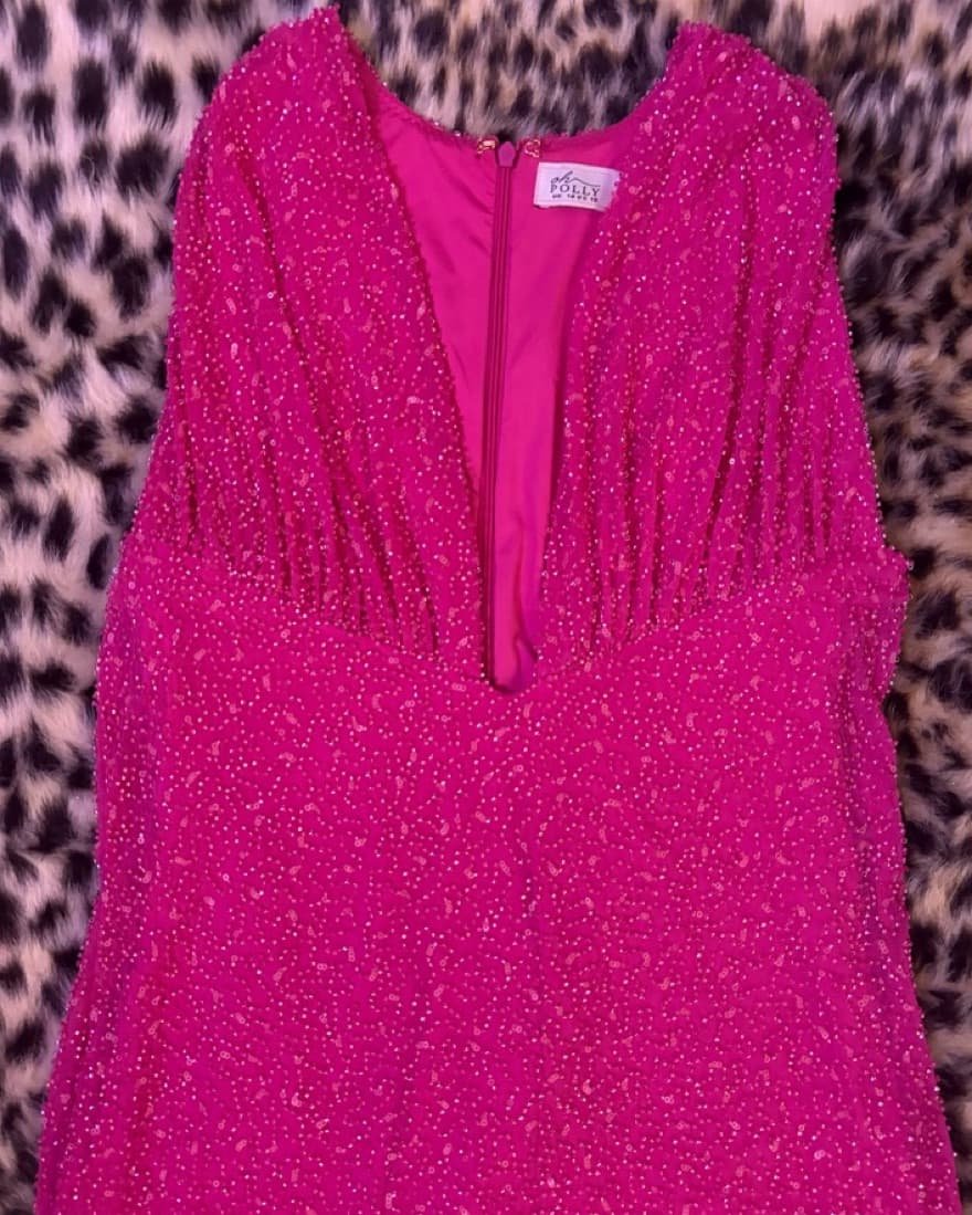 Oh Polly Pink Embellished Dress - Image 3