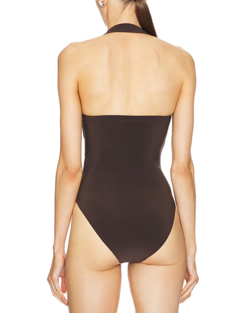 Norma Kamali Brown Halter Bodysuit - Image 5