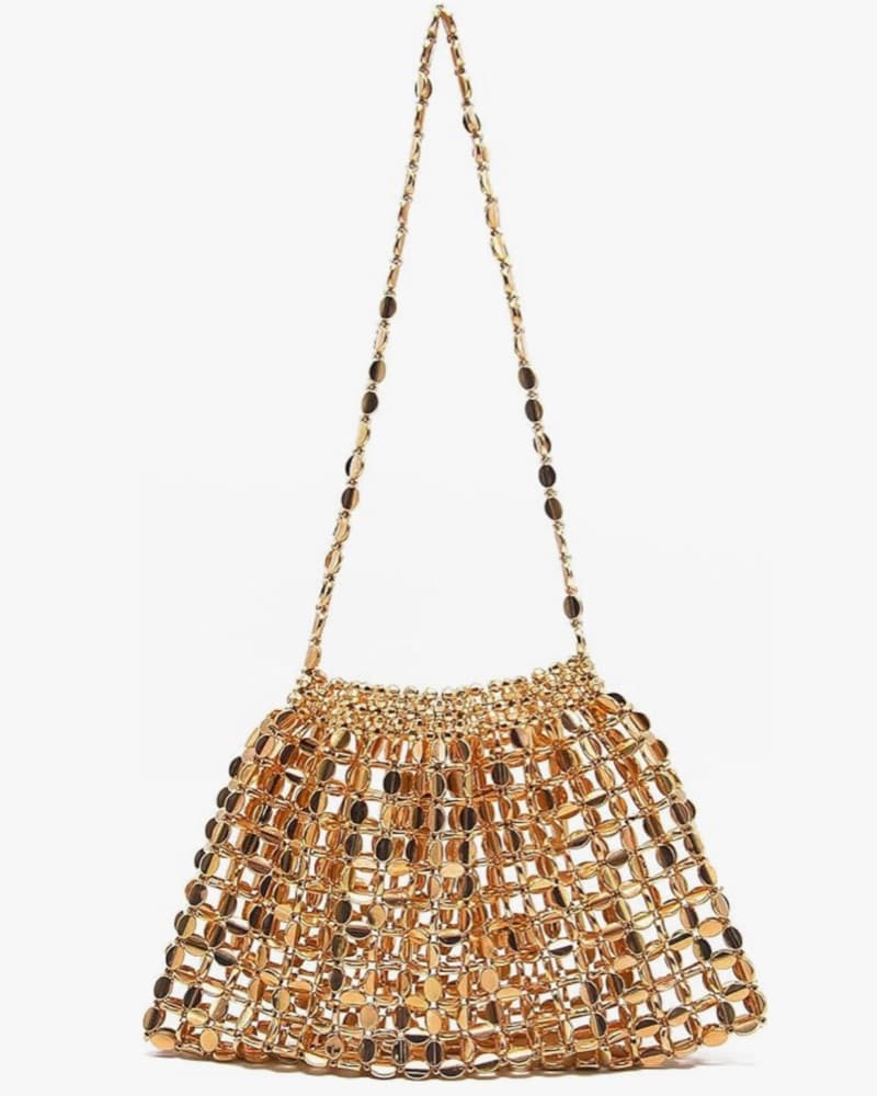 Gold Beaded Shoulder Bag  - Image 1
