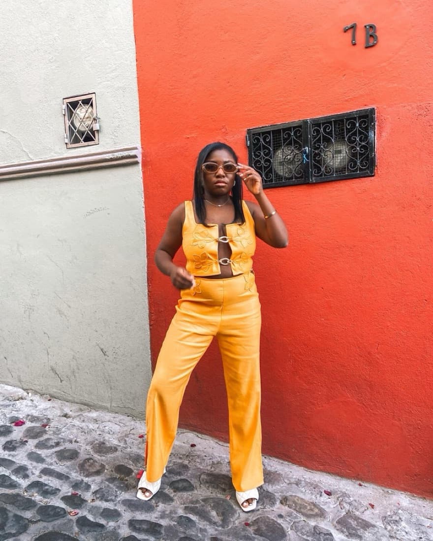 Cult Gaia Yellow Linen Set - Image 1
