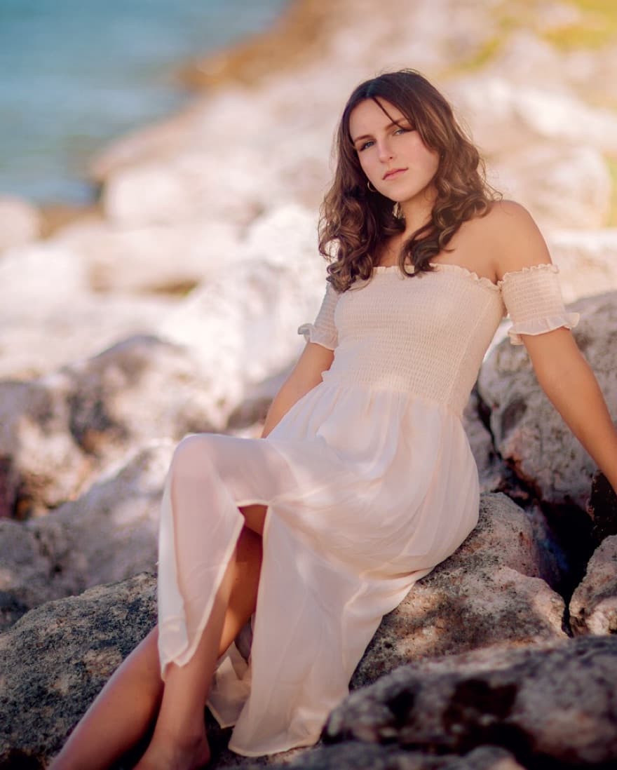 Cream Flowy Off the shoulder dress - Image 1
