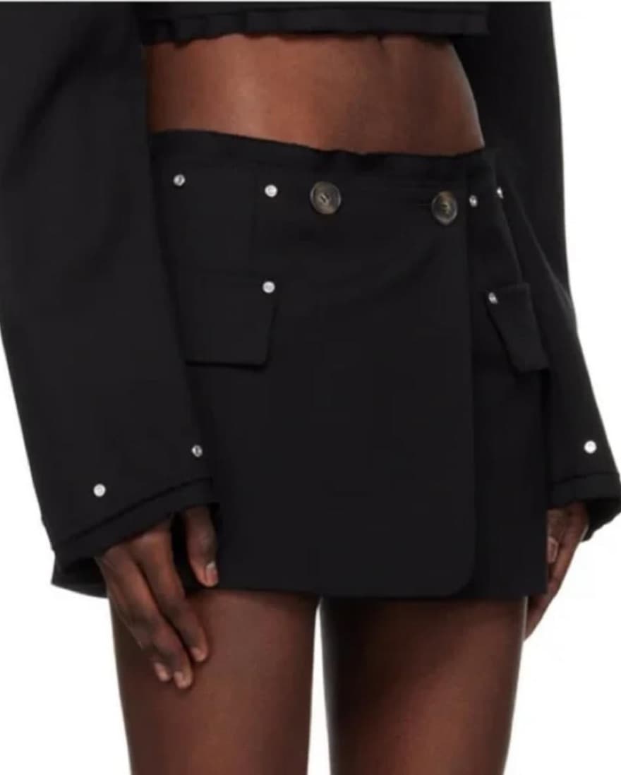 Dion Lee black Blazer Button Mini Skirt - Image 4