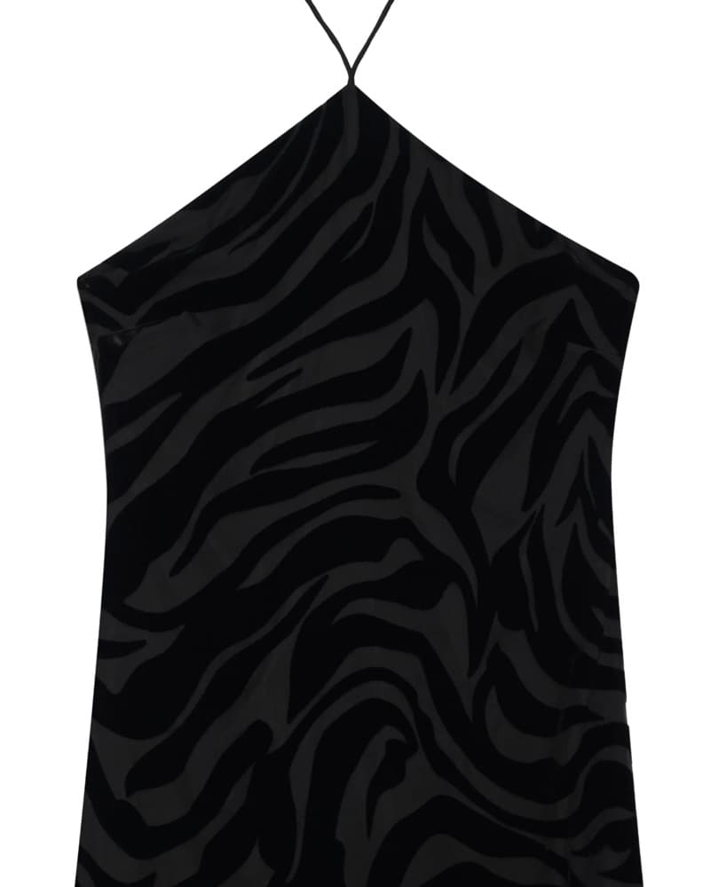 Zebra Halter Maxi Dress  - Image 4