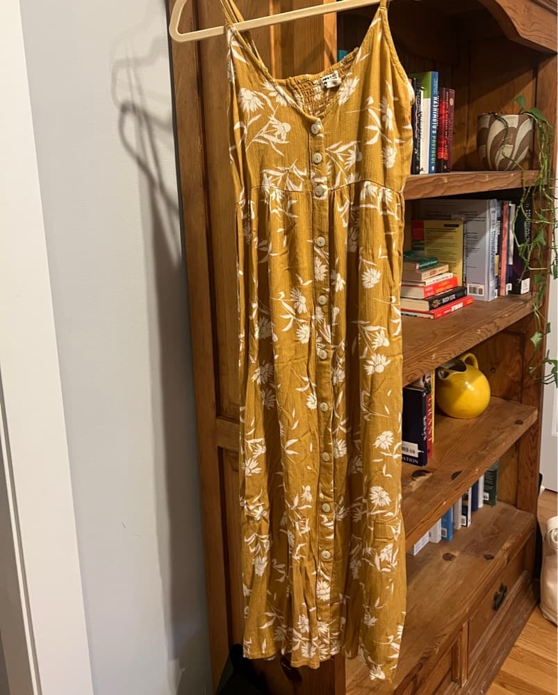 Billabong Mustard Floral Summer Dress - Image 1