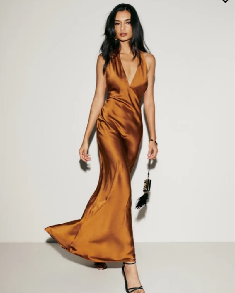 Reformation PETITE Daniela Silk Dress - Image 1