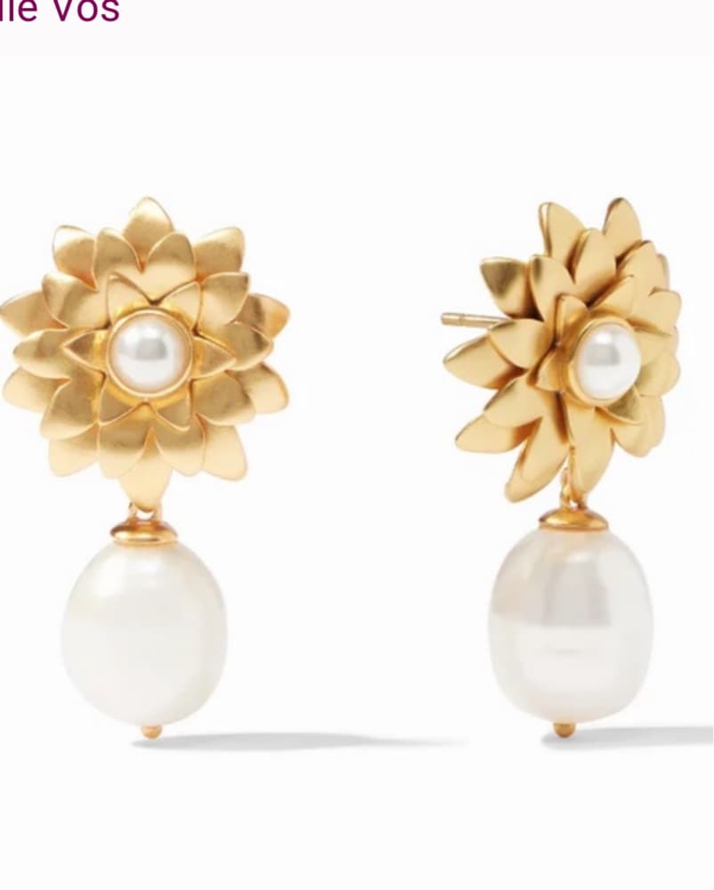 Julie Vos Floral Pearl Drop Earrings - Image 1