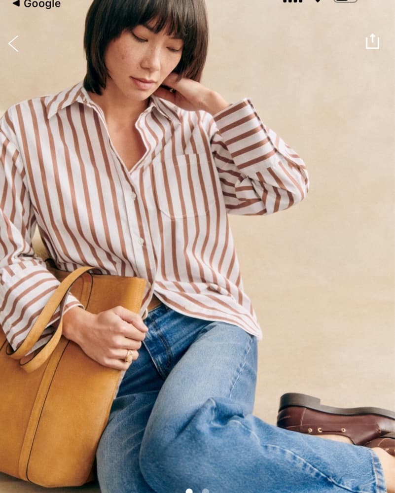 Sezane Oversized Striped Shirt - Image 1
