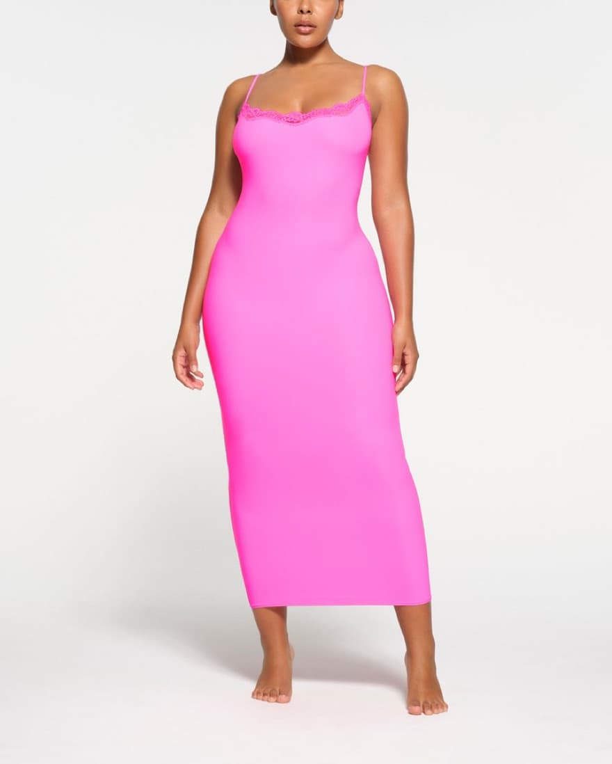 SKIMS Pink Long Slip Dress - Image 3