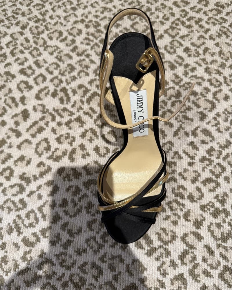 Glamorous Black and Gold Jimmy Choo Heels - Image 1