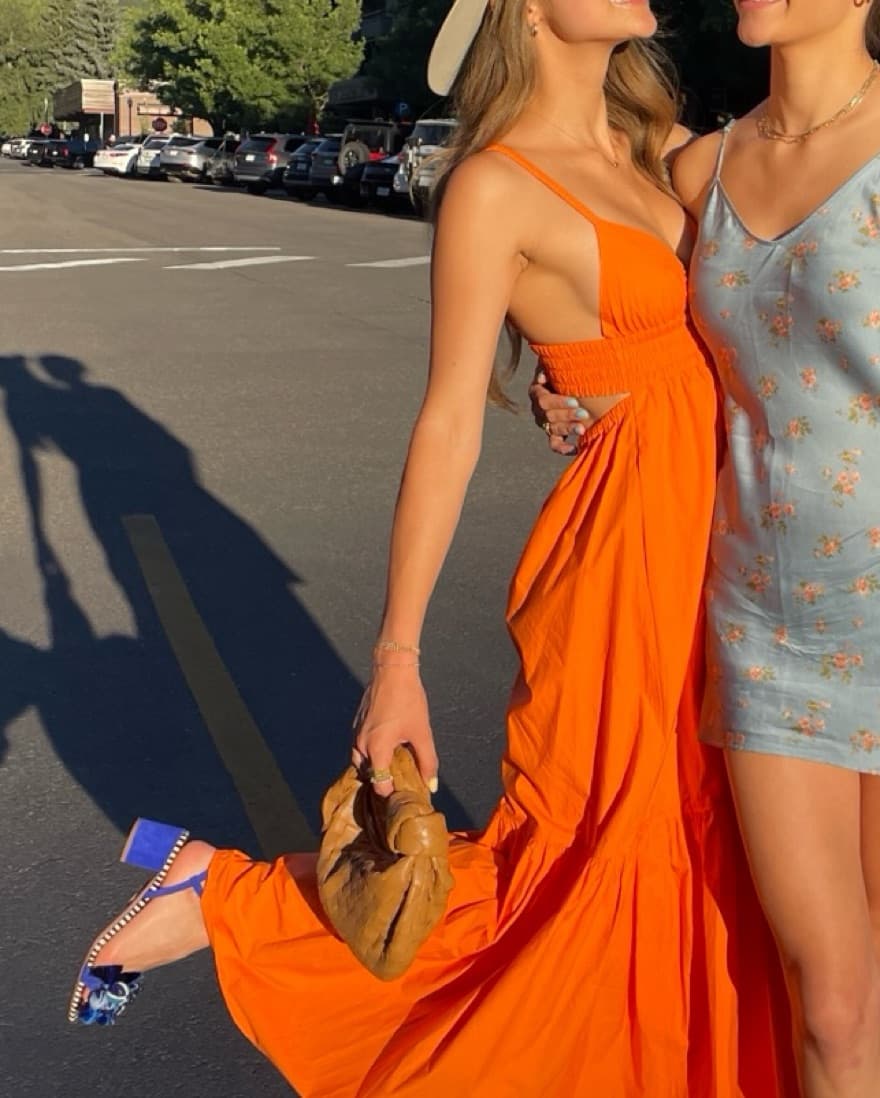 ALC Rhodes Midi Dress In Orange - Image 4