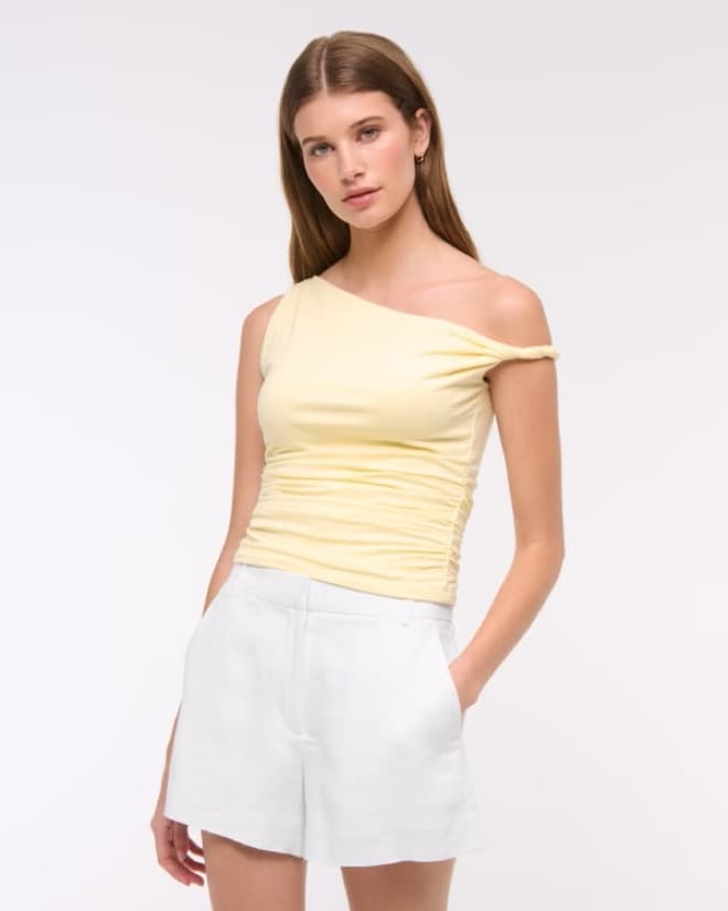 White Linen Shorts - Image 2
