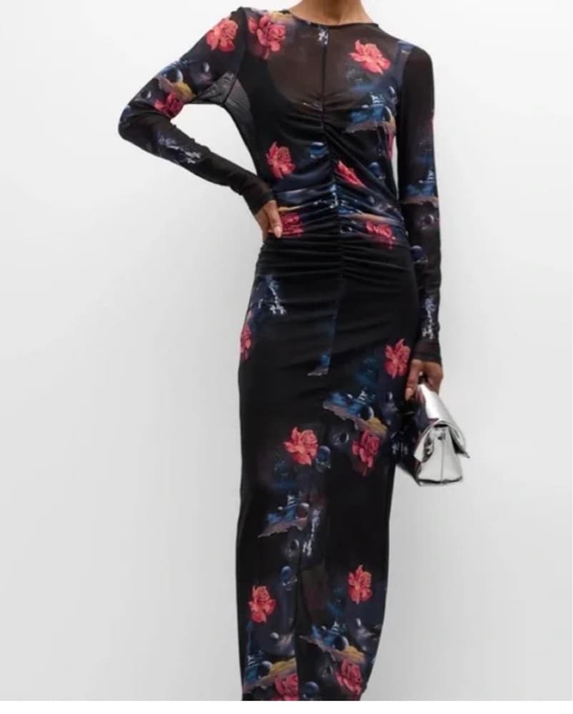 Ganni Black Floral Event Dress  - Image 1