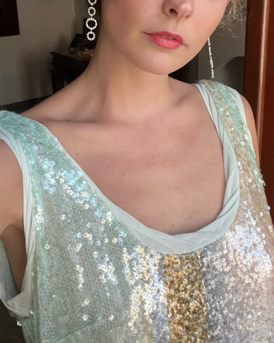 SIMKHAI Serene Sequin Marble Gown - Image 5
