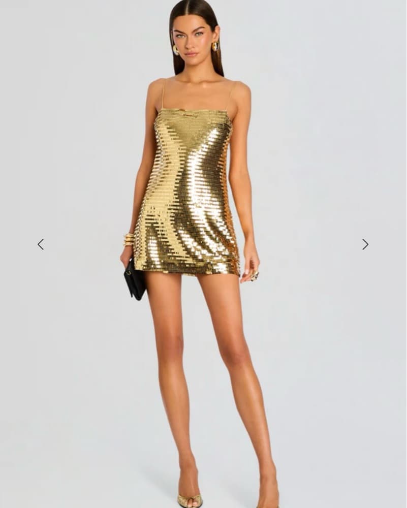 Retrofete Gold Dress - Image 2