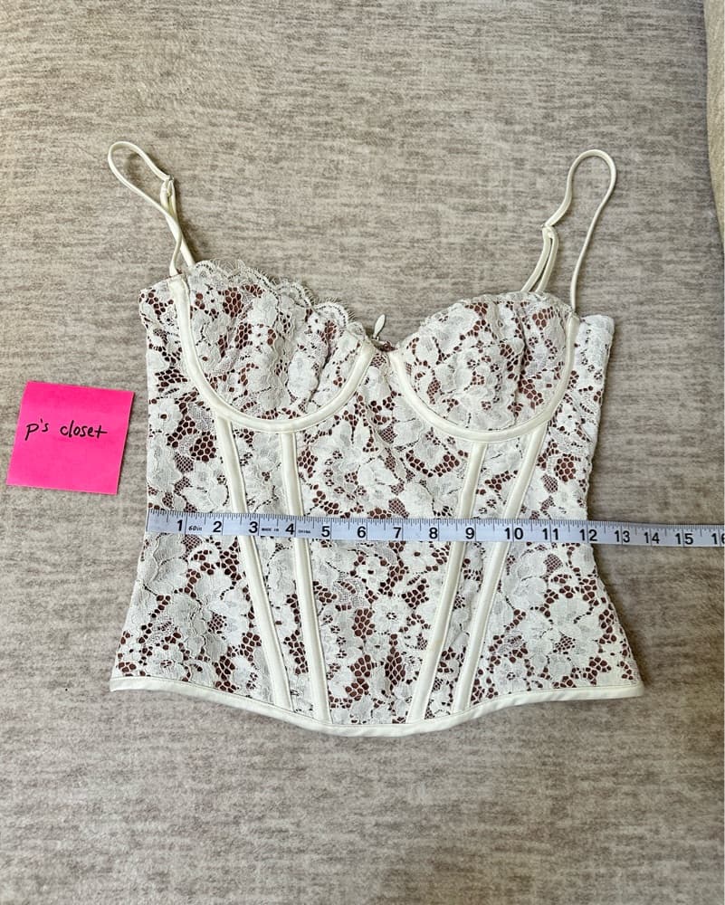 House Of Cb Mila White Lace Corset Top S - Image 5