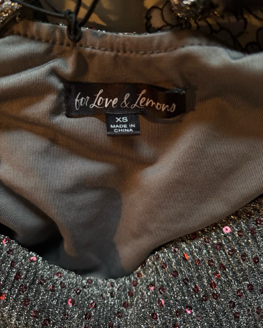 Silver Sequin For Love & Lemons Bodysuit - Image 3