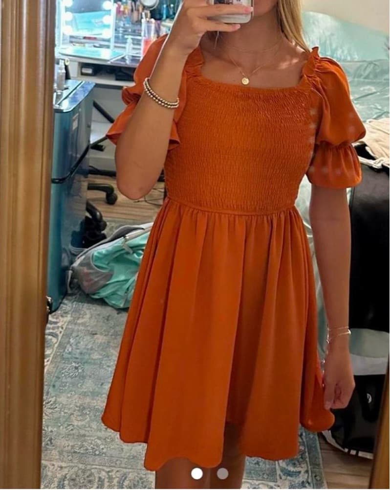 Burnt Orange Game Day Dress - Image 2