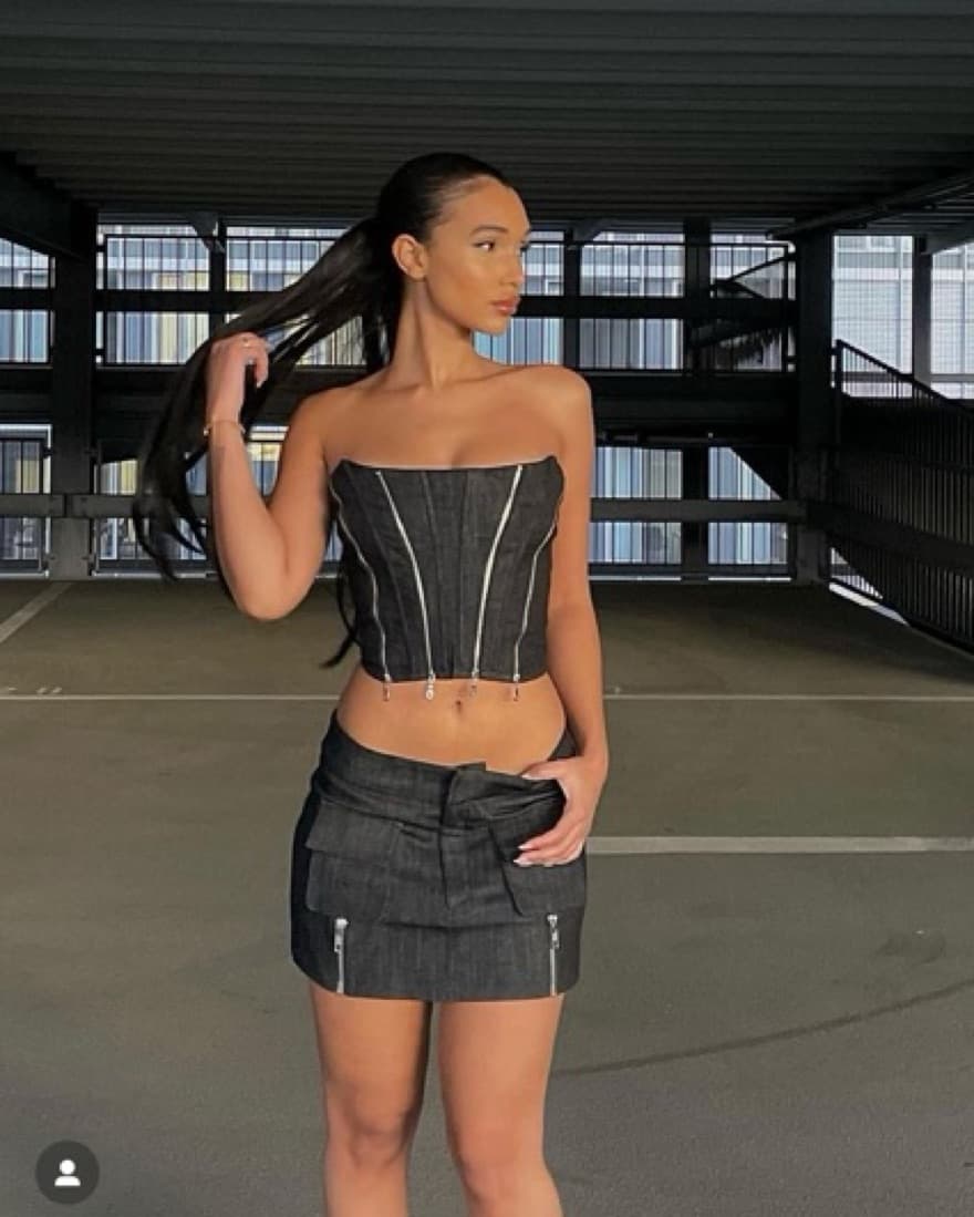 Black Corset Set, denim With Jean - Image 2