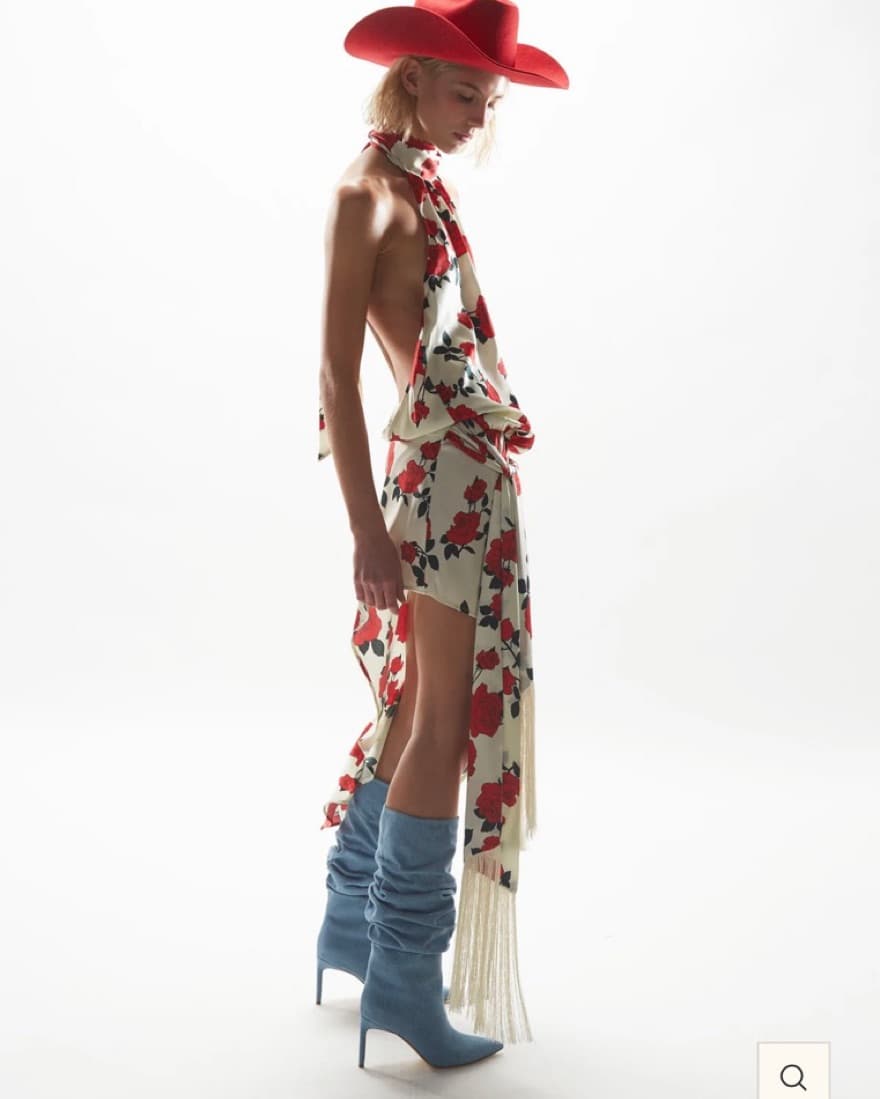 Mirae Amos Red Roses Dress - Image 2